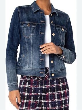 Liverpool Classic Women's Denim Jacket - Dark Blue